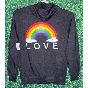 NWT Well Worn PRIDE Hooded Sweatshirt LOVE Rainbow Gay LGBTQ+ Jacket Women Large